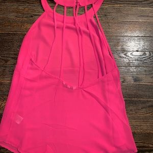 Hot pink strappy tank top